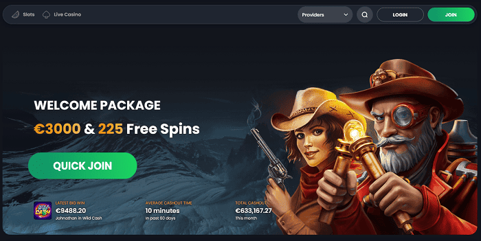 Get your welcome bonus pack with free spins! 